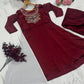 Embroidered Kesriya Silk Anarkali Set with Dupatta
