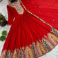 Designer Heavy Chinon Silk Embroidered Gown with Dupatta