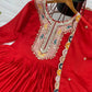 Designer Heavy Chinon Silk Embroidered Gown with Dupatta