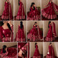 Lotus Embroidered Shimmer Silk Anarkali