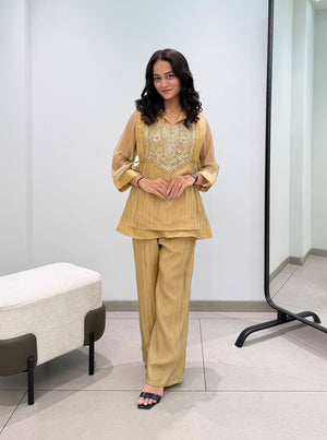 Beaded Embroidered Mosko Co-ord Set