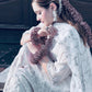 White Sequin Crepe Farshi Palazzo Suit