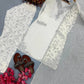 White Sequin Crepe Farshi Palazzo Suit