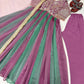 Rose Pink Striped Silk Anarkali Gown