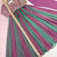 Rose Pink Striped Silk Anarkali Gown