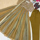 Rose Pink Striped Silk Anarkali Gown