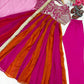 Rose Pink Striped Silk Anarkali Gown