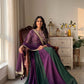 Rose Pink Striped Silk Anarkali Gown