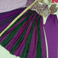 Rose Pink Striped Silk Anarkali Gown