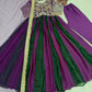 Rose Pink Striped Silk Anarkali Gown