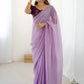 Lilac Sparkle Silk Ready To Wear Saree