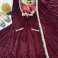 Velvet Embroidered Festive Lehenga Set