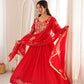 Teal Sequin Embroidered Anarkali Suit Set