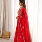 Teal Sequin Embroidered Anarkali Suit Set