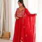 Teal Sequin Embroidered Anarkali Suit Set