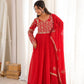 Teal Sequin Embroidered Anarkali Suit Set