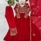 Teal Sequin Embroidered Anarkali Suit Set