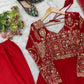Teal Sequin Embroidered Anarkali Suit Set