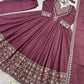 Designer Roman Silk Gown Set with Embroidery and Dupatta