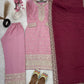 Embroidered Chinnon Silk Suit Set with Dupatta