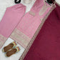 Embroidered Chinnon Silk Suit Set with Dupatta