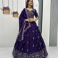 Premium Embroidered Vichitra Silk Lehenga Set