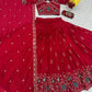 Premium Embroidered Vichitra Silk Lehenga Set