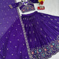Premium Embroidered Vichitra Silk Lehenga Set