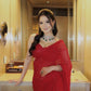 Red Sequin Faux Georgette Saree