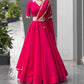 Pink Roman Silk Lehenga with Mirror Blouse