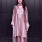 Mauve Embroidered Crepe Silk Kurta Set