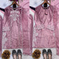 Mauve Embroidered Crepe Silk Kurta Set