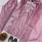 Mauve Embroidered Crepe Silk Kurta Set