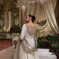 Ivory Vichitra Silk Anarkali Set with Dupatta
