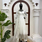 Ivory Vichitra Silk Anarkali Set with Dupatta