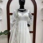 Ivory Vichitra Silk Anarkali Set with Dupatta