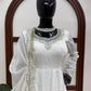 Ivory Vichitra Silk Anarkali Set with Dupatta