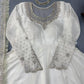 Ivory Vichitra Silk Anarkali Set with Dupatta