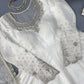 Ivory Vichitra Silk Anarkali Set with Dupatta
