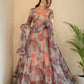 Organza Taby Silk Digital Print Gown Set with Dupatta & Bottom