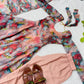 Organza Taby Silk Digital Print Gown Set with Dupatta & Bottom