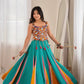 Teal Mirror Work Lehenga Choli for Navratri