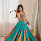 Teal Mirror Work Lehenga Choli for Navratri