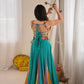 Teal Mirror Work Lehenga Choli for Navratri