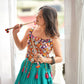 Teal Mirror Work Lehenga Choli for Navratri