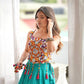 Teal Mirror Work Lehenga Choli for Navratri