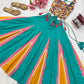 Teal Mirror Work Lehenga Choli for Navratri