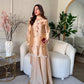 Peach Satin Kurta Palazzo Set with Dupatta