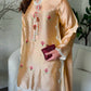 Peach Satin Kurta Palazzo Set with Dupatta