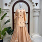 Peach Satin Kurta Palazzo Set with Dupatta
